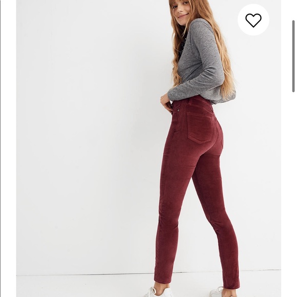 NWT Madewell Stretch Velvet Jeans - Picture 1 of 5